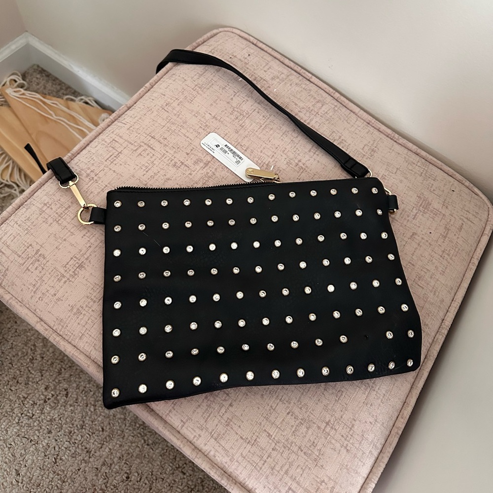 Charming Charlie Black Studded Wristlet